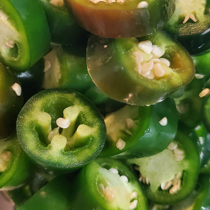 sliced green jalapeno peppers